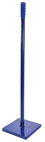 HELO Erdstampfer Betonstampfer aus Stahl 6 kg mit Einhand-Griff, Handstampfer zum Verdichten mit 15x15 cm großer und 25 mm starker Grundplatte, Höhe: 115 cm, Gewicht: 6 kg, Farbe: Blau