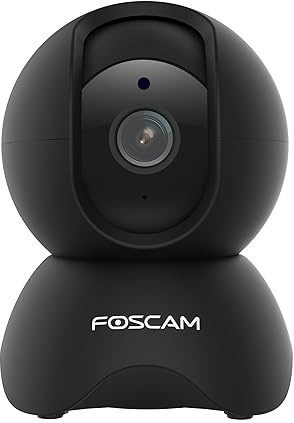 Foscam Cámara IP X5 WiFi 5Mpx con Audio, detección Humana, Negra