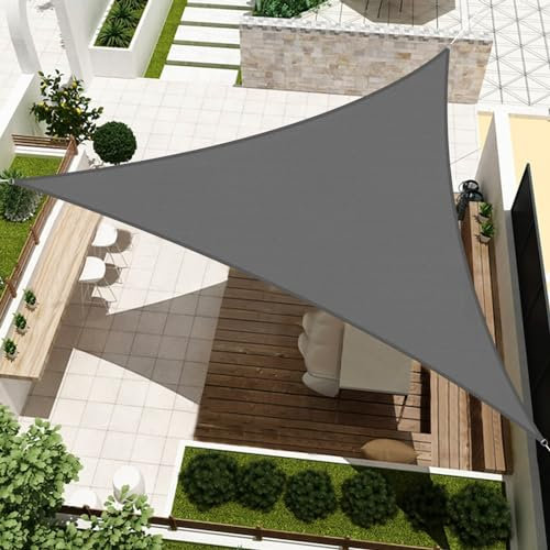 HENG FENG Voile d'ombrage Triangulaire 3x3x4.25m HDPE Toile Ombrage Auvent Respirant Protection des Rayons UV pour Extérieur Jardin Terrass Balcon Couleur Anthracite