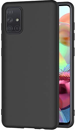 AICEK Compatible Samsung Galaxy A71 Hülle, Schwarz Silikon Schutzhülle für Samsung A71 Case TPU Bumper Galaxy A71 Handyhülle (6,7 Zoll)
