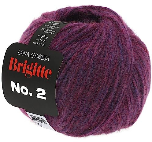 LANA GROSSA Brigitte Nr.2 | Edle Netzgarnstruktur aus Alpaka und Baumwolle | Handstrickgarn aus 47% Alpaka, 45% Baumwolle & 8% Schurwolle | 50g Wolle zum Stricken & Häkeln | 140m Garn FB 34