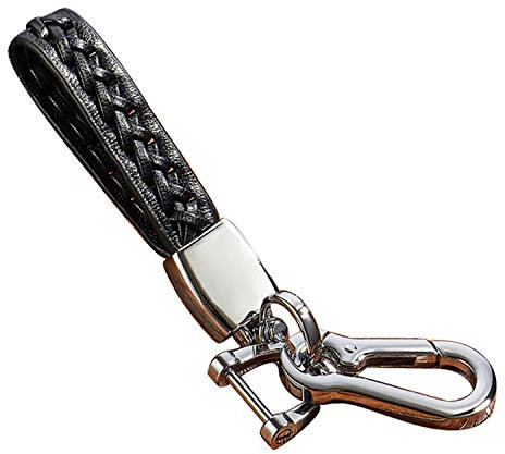 Kwak's Auto Schlüsselbund Schlüsselring Universal Schlüsselanhänger für Audi BMW Benz VW Toyota Cadillac Lexus Leder Schlüsselanhänger Hängen Sie an Home Schlüssel Autoschlüssel Einfacher Stil-schwarz