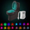 Powerole Toilet Motion Sensor Light, 16 Colors Changing Sensor LED Washroom Night Light Inside Toliet Lamp, PIR Motion Activated Waterproof Bathroom Accessory, Fits Any Toilet