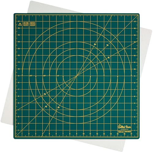 The Quilted Bear Tappetino da taglio rotante, 45,7 x 45,7 cm, quadrato, girevole a 360°, con innovativo meccanismo di bloccaggio per trapuntare e cucire, disponibile in vari colori (verde)