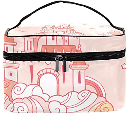 Magic Unicorn Castle Pattern Travel Makeup Bag Large Cosmetic Bag Makeup Case Organizer Zipper Toiletry Bags for Women Girls