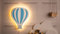 Marco Paul Nachtlicht aus Holz mit Heißluftballon, zur Wandmontage, für Kinderzimmer, Wandleuchte, Schlafzimmer, Dekoration, Nachttischlampe, Blau und Weiß