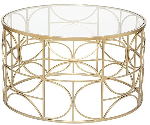 Atmosphera - Couchtisch Suite - Platte aus gehärtetem Glas - golden D. 71 cm - Golden