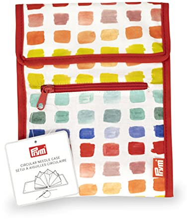 Prym 57252 Circular Knitting Needle Case Folder Rundstricknadeletui, Regenbogen-Specks