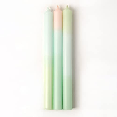 MADAM ERLE | 3er-Set Dipdye Stabkerzen | ELISA | handgemachte Kerzen extra lang| pastell farbig | bunt | Dekokerzen | Wohnzimmerdeko | tolle Geschenkidee für Frauen Freundin| (Paraffin)