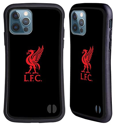 Head Case Designs Officially Licensed Liverpool Football Club Red Logo On Black Liver Bird Hybrid Case Compatible With Apple iPhone 12 / iPhone 12 Pro