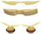 ZELAITE 40 Stück Gold Glitter Flügel Kuchen Dekoration, Dekoration Hexe aus Schokolade Cupcake Topper Gold glänzend Flügel für Bonbons Kuchen Cupcakes Party Mottoparty (C)