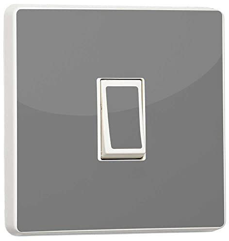 stika.co Set of 2 Plain Silver Light Switch Stickers – Vinyl Skin Cover Decals for Single Switches – Stylish Home Décor Accessories