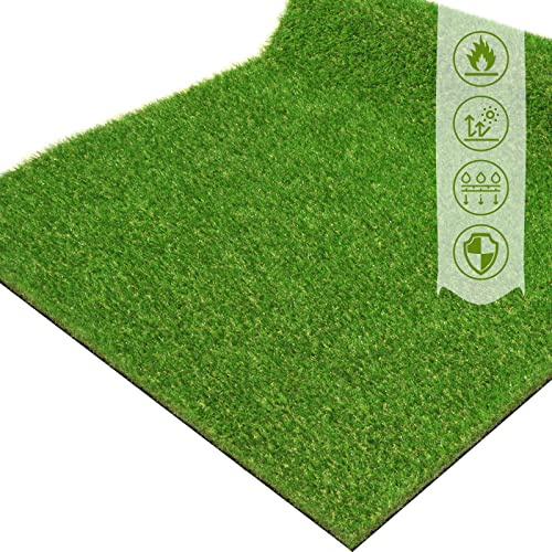 ZGR Kunstrasen, Rasen, 90 x 150 cm, hochwertiger realistischer Rasenteppich für Garten, Hof, Heimlandschaft, Spielplatz, Hunde, Kunstrasenmatte, Kunstrasenteppich, Gummi-Rückseite mit Abflusslöchern