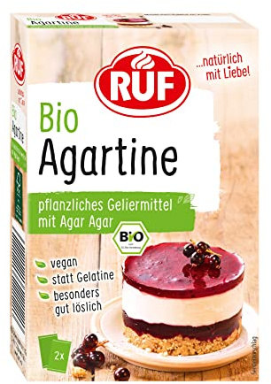RUF Bio Agartine Pulver, pflanzlicher Gelatine-Ersatz, ohne tierische Gelatine, gut löslich für kalte und heiße Massen, glutenfrei und vegan, 2x15g