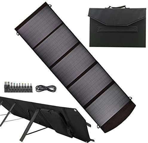 100W Panneau Solaire Portable, Chargeur Solaire Pliable avec QC3.0 Ports USB Sorties 18V DC, Chargeur De Panneau Solaire Étanche Monocristallin pour Camping Randonnée Camping-Car Tablette
