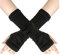 JKJF 1 Paar Goth Arm Ärmel Cool Black Hip Hop Armstulpen Halloween Fingerlose Strick Armstulpen Damen Punk Handschuhe für Motto Party Maskerade Kostüm Party