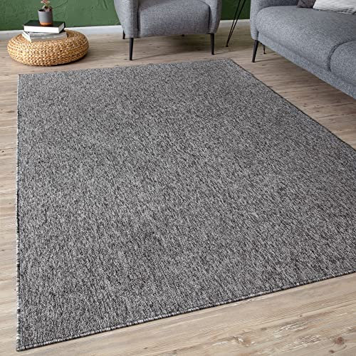 THE RUGS Low Pile Area Rugs – Modern Indoor Rugs for Living Room, Bedroom, Dining Room, Entryway – Non-Shedding (Grey, 60x110 cm)