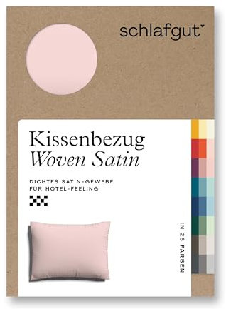 schlafgut Woven Satin Kissenbezug 70x90 cm Purple Light Uni in Premium Hotelqualität, Kopfkissenbezug einzeln mit 100% weicher Baumwolle