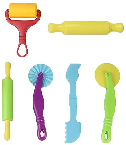 fidget pack Knetwerkzeug, 6-teilig Knete Zubehör Kinder, robust für Kinderknete, Magic Sand, Knete Zubehör, Plastilin Werkzeuge, Küchenspielzeug Knete (bunt)