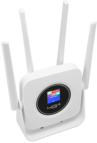 4G LTE-WLAN-Router mit SIM-Kartensteckplatz, 300 Bis 500 M Reichweite, 32 Geräte, Europa, 150 Mbit/s Download-Geschwindigkeit, 300 Mbit/s WLAN-Übertragung (White)