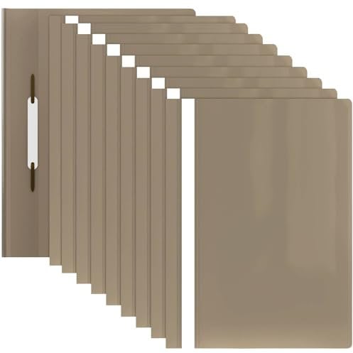 ACROPAQ - 10 x Schnellhefter A4 - Mit transparenter Vordertasche, Hefter A4 für bis zu 70 Seiten, Khaki-Farbschema, Professionelle und einfache Organisation - Plastik File Folder, Mappen