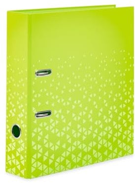 HERMA Ordner A4 Farbe Hellgrün Set, 5 Stück, 7 cm breit, Kinder Ringordner mit Muster, einfarbiger Aktenordner mit glänzender Veredelung und Innendruck für Jungen und Mädchen