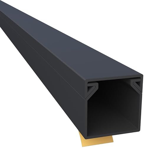 CILSON WDK1616SS 2700090 Kabelkanal Selbstklebend 16x16mm 10m, Schwarz - 10 Stück 1 m / 1000 mm, Robuste Kabelverlegung, Stilvolles Design