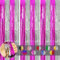 3pcs Tinsel Curtain Hot Pink Silver Glitter Foil Door Curtain Party Backdrop,3.2ftx6.5ft Foil Fringe Curtain Party Streamers Shimmer Curtain Backdrop Decorations for Girls Birthday Hen Barbie Party