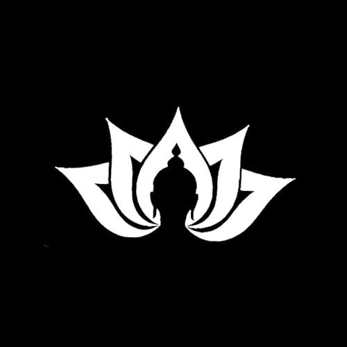 13.4x7.6CM Auto Aufkleber Vinyl Aufkleber Buddha-Gesicht Schwarz/Silber