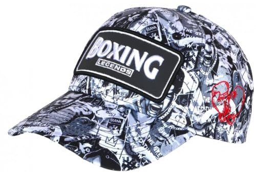 Nyls Création Boxing Cap Weiß und Schwarz Patch Reflect Streetwear Baseball – Größe: Einheitsgröße – Farbe: Schwarz – Herren, Schwarz , Einheitsgröße