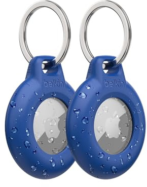 Belkin Supporto impermeabile Apple AirTag sicuro con portachiavi, custodia | Guarnizione impermeabile Twist-and-Lock, finestra trasparente, portachiavi, chiavi, telecomando, zaino