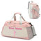 Borsa da Yoga e Danza Personalizzata per Donne, Borsone da Viaggio Personalizzato con Nome, con Scomparto per Scarpe e Tasca per Indumenti Asciutti e Bagnati, Borsa Tote/Zaino a Doppio Scopo - Rosa