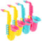 JOINPAYA 4 Stück Saxophon Nachahmung eines Saxophonspielzeugs Anfänger Saxophon Musikinstrumente Saxophon aus Kunststoff simuliertes Instrumentenspielzeug Saxophon-Modelle Plastik