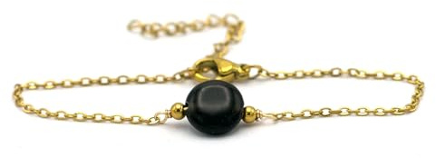 Miracles Minéraux Bracelet en acier inoxydable plaqué Or avec des pierres naturelles| Bijou Élégant| fait main en France | lithothérapie | bien être