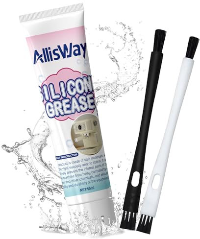 AllisWay Grasso al Silicone, Grasso Alimentare per Macchina Caffe, Grasso Bianco, Adatto a Tutti i Tipi di Accessori per Macchine da Caffè Come O-Ring, Guarnizioni, ecc, 50 ML