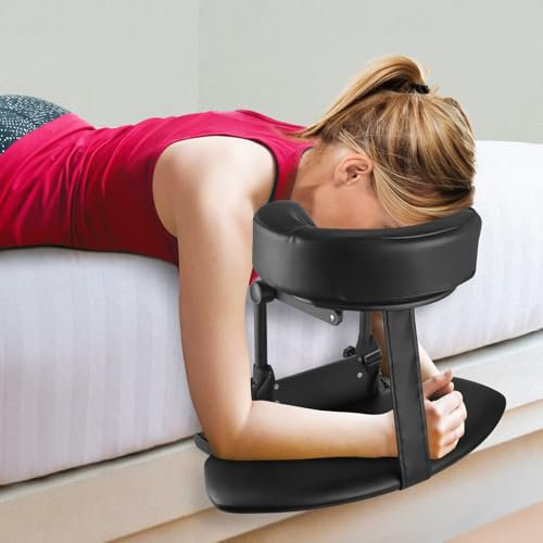 EBANKU Aluminium Gesichtsraum Halter mit Schwamm hängende Armlehne für Massagetisch, Universal verstellbare Kopfstütze Bett Gesicht Wiege für Massagetisch-Schwarz