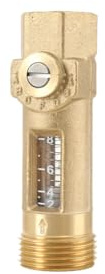 Cozyel Messing Einfache Dusche Durchfluss Wasserventil mit Feder Durchflussmesser 2-8L/min für Heizung und Kühlwasseranlage DN15 Innengewinde 1/2 DN20 Aussengewinde 3/4