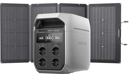 ECOFLOW DELTA 3 Plus - Generador solar con panel solar bifacial de 220 W, entrada solar de 1000 W, LiFePO4, estación de energía portátil de 1024 Wh, el producto no se utiliza, solo parte del embalaje