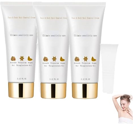 Luxebare Hair Removal Cream, Premium Face & Body Hair Removal Cream, Haarentfernungscreme, enthaarungscreme intimbereich mit Spatel, Schnelle & effektive Haarentfernung für seidig-glatte Haut (3)