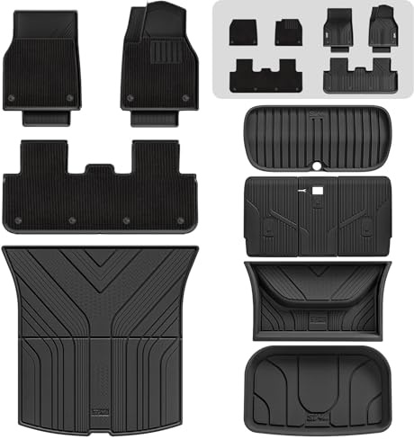 3W [RHD] 13 Pcs Floor Mats for Tesla Model Y Juniper Premium Performance 2025 2026 (Not Standard), Thorex™ All Weather Dog Friendly Full Coverage Car liners & Boot Liner & Seat Back Cover & Carpets