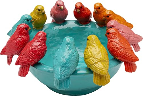 Kare Design Deko Schale Birds, Mehrfarbig, 14x28x28 cm, Obstschale, Schale, Handbemalt, Esszimmer