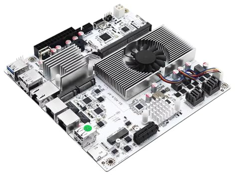 ROUAFWIT M8 NAS Motherboard 8 Bay, 10GbE RJ45 LAN, N355 (N305 Upgrade) Mini ITX PC Mainboard, 2 x NVMe, Dual 2.5Gb Ethernet, M.2 WiFi, USB-C, DDR5 8G RAM 128G SSD, PCIe x1, TF