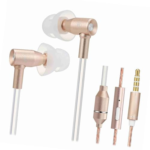 Fesjoy Airtube 3,5 Mm Kabelgebundene In-Ear-Kopfhörer, Geräuschreduzierung, Air Tube-Telefon-Headset, 98% Strahlungsreduzierung, Kopfhörer für, Tablet, Gold-Kopfhörer (Gold)