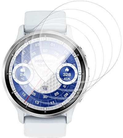 VideoSecu 4 Pièces TPU Verre trempé pour Garmin Venu 3, 0,33mm Couverture 3D Anti-Rayures Vitre Protection, Toucher sensible Protection écran, HD Sans Bulle Garmin Venu 3 Protection D'écran