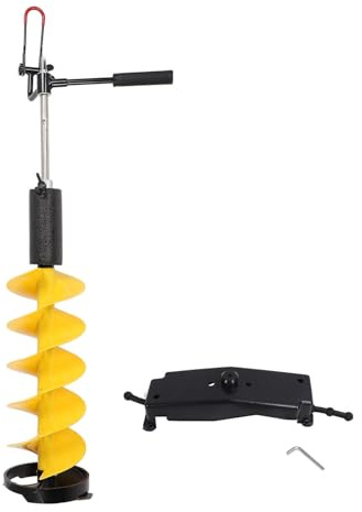 XinrZythrop Foreuse à Glace de 8 Pouces de diamètre, foreuse de pêche sur Glace en Nylon avec Une Longueur de 28 Pouces et Une Tige d’Extension de 70 cm, Lame en Acier pour Le perçage de la
