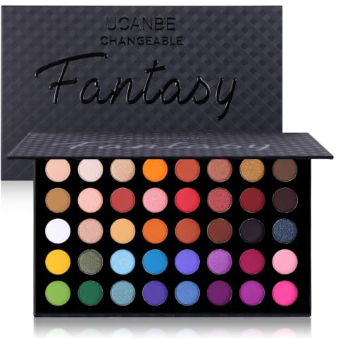 Palette Ombretti Colorati 40 Colori, Eyeshadow Colorati ad Alta Resa Cromatica per Halloween Carnevale,Palette di Ombretti Impermeabile, A Lunga Durata, Palette Occhi Setoso Altamente Pigmentato