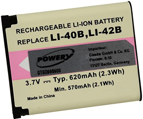 Batterie pour Fuji type NP-45A, 3,7V, Li-Ion