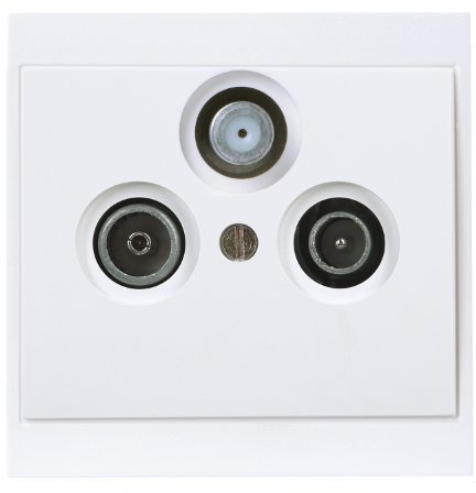 Kopp Malta 916113089 Prise d'antenne TV Murale à 3 entrées TV/RF/Sat Blanc Arctique