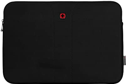 WENGER Legacy Laptop Sleeve Laptophülle aus Neopren, Notebook 15,6 Zoll, Damen Herren, Büro Business-Reisen Uni, Notebooktasche, Schwarz, 600672