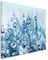 Sinus Art 120x80cm Wandbild – Farbe Blau Petrol - Leinwandbild auf Keilrahmen in bester Qualität - Makroaufnahme Blüte mit Wassertropfen I